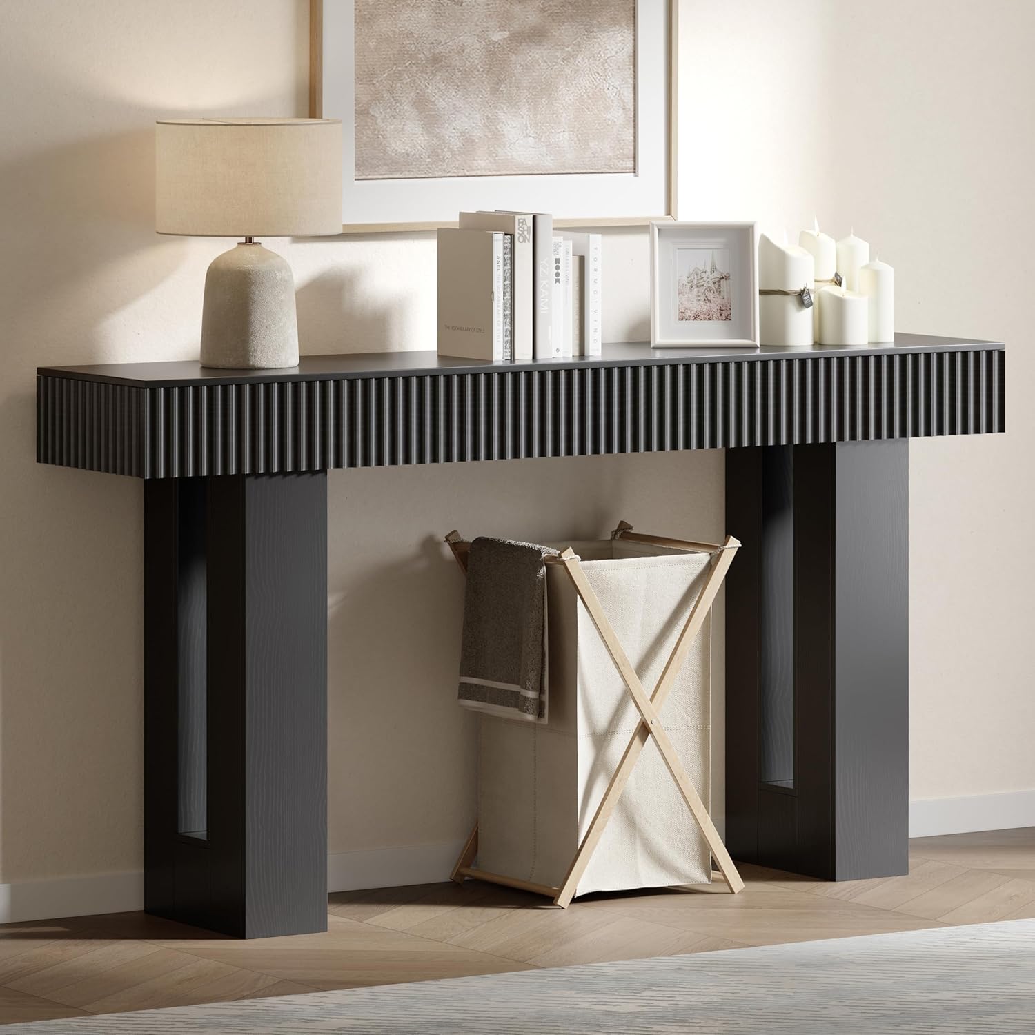Desk Setup Minimalist - 63-Inch Long Entryway Console Table with