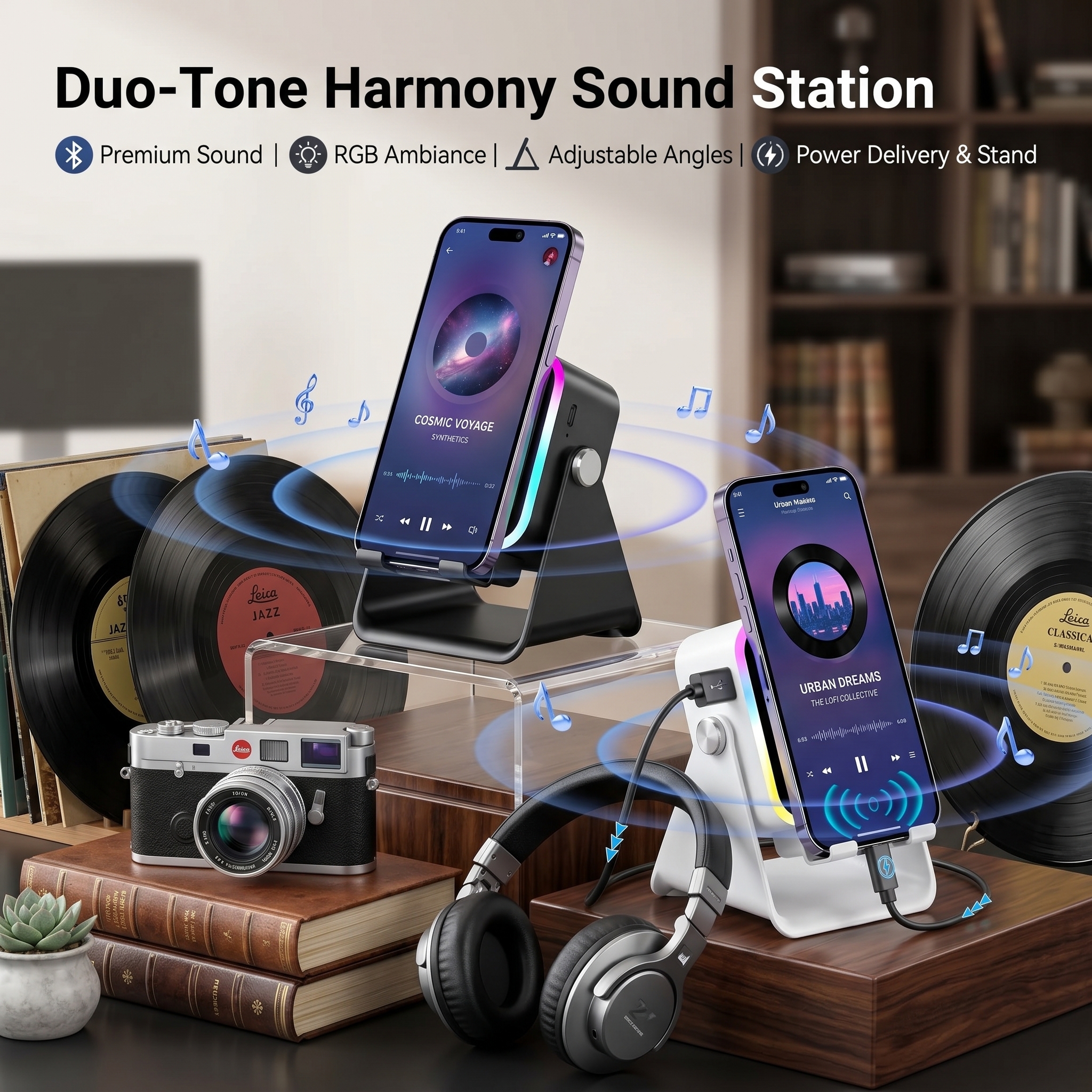Speaker Desk Setup - Smart RGB Colorful Light Bluetooth Speaker