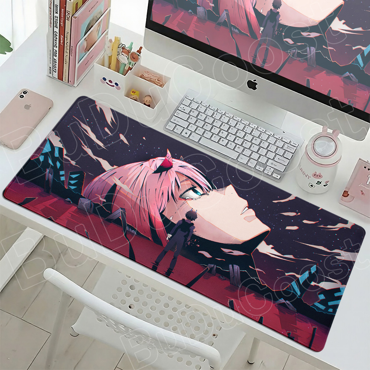 Kawaii Zero Two Pc Gamer Mouse - đánh giá và giá Desk Setup Two Laptops