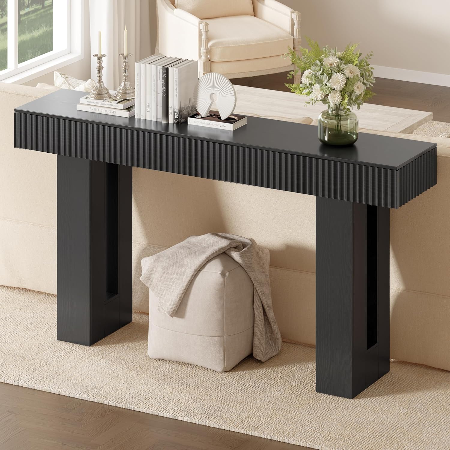 63-Inch Long Entryway Console  - đánh giá và giá Desk Setup Minimalist
