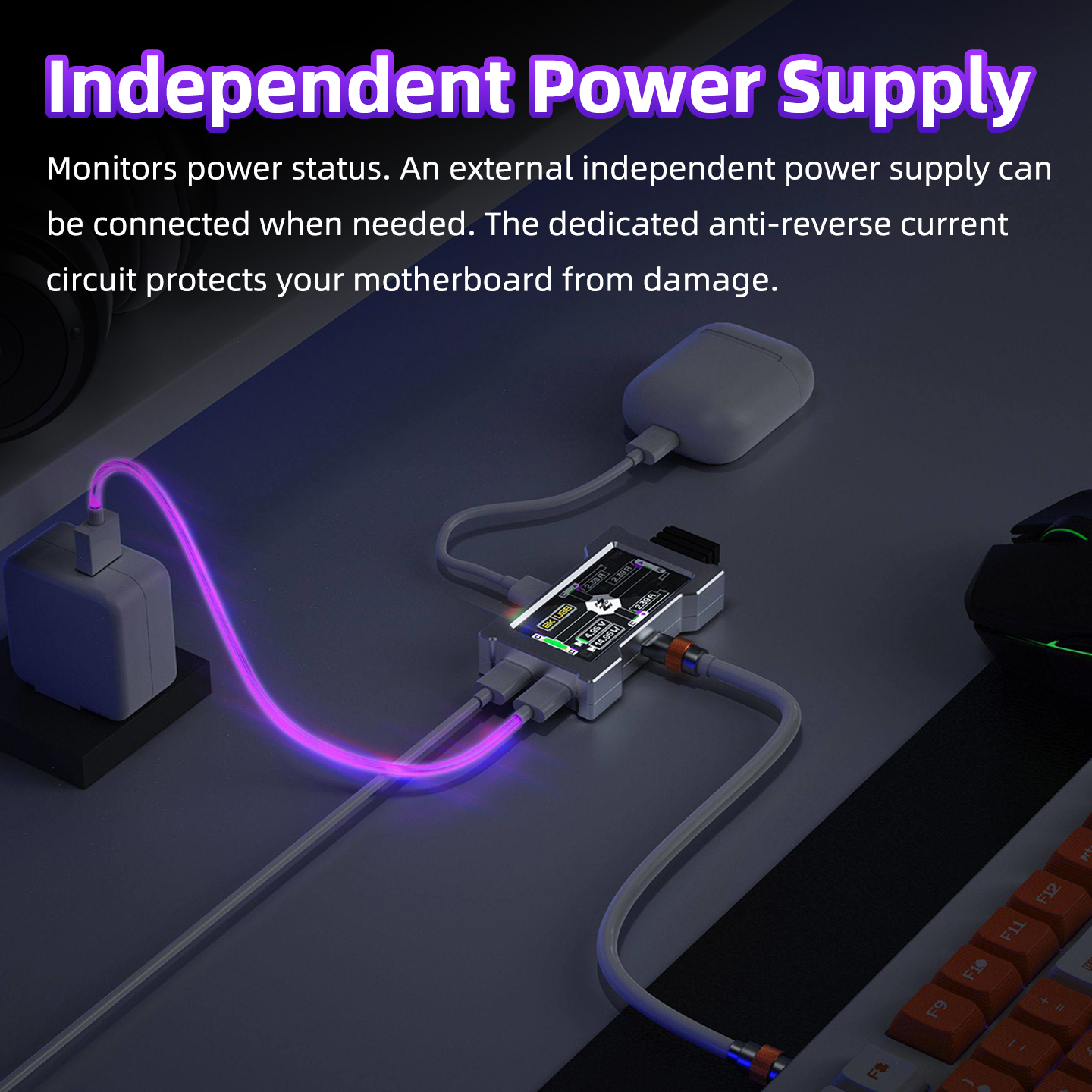HMHUB Gaming USB Hub - 2-To-3  - đánh giá và giá Gaming Setup Desk