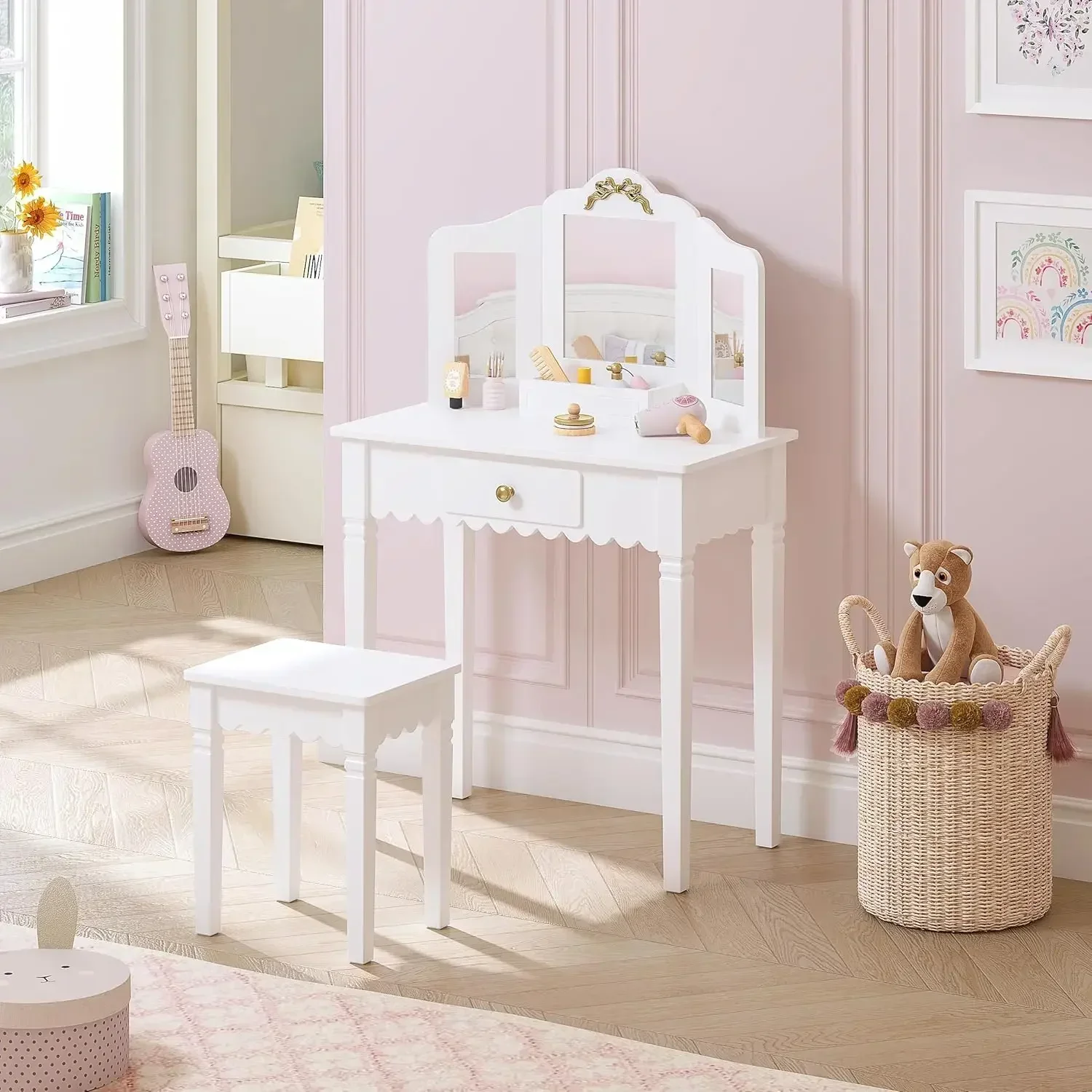 Spirich Kids Vanity Set with M - đánh giá và giá Desk Vanity Setup