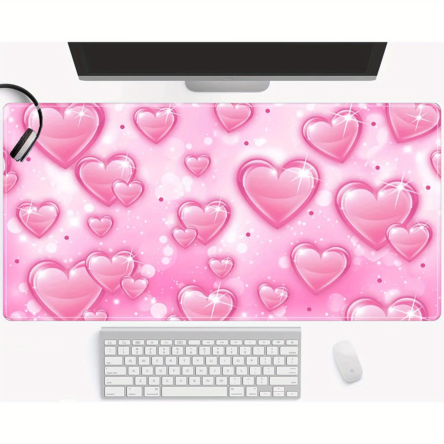Pink Y2K Hearts Extended Mouse - đánh giá và giá Y2K Desk Setup