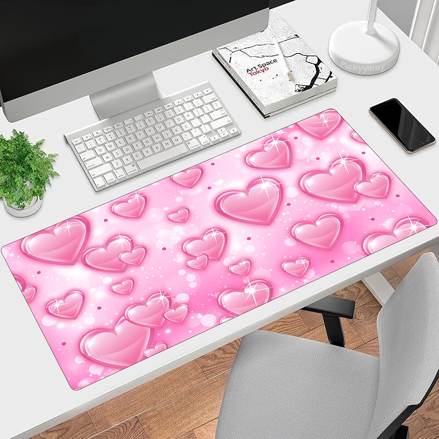 Pink Y2K Hearts Extended Mouse - đánh giá và giá Y2K Desk Setup
