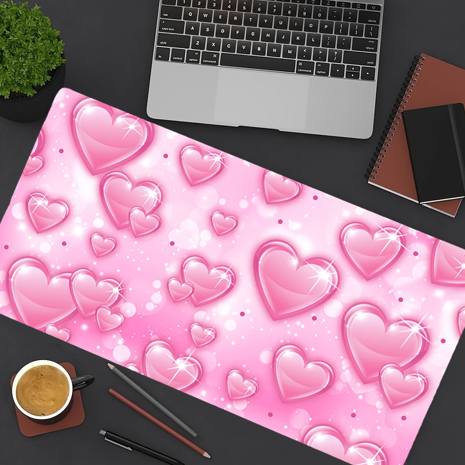 Pink Y2K Hearts Extended Mouse - đánh giá và giá Y2K Desk Setup