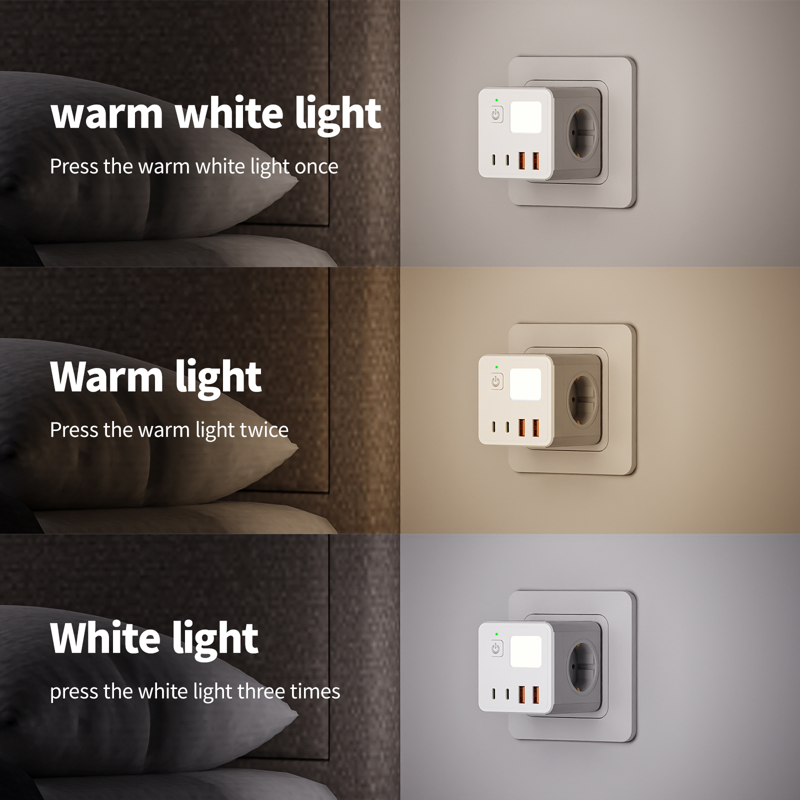 1 EU power strip, 3 AC sockets - đánh giá và giá Power Strip Flat