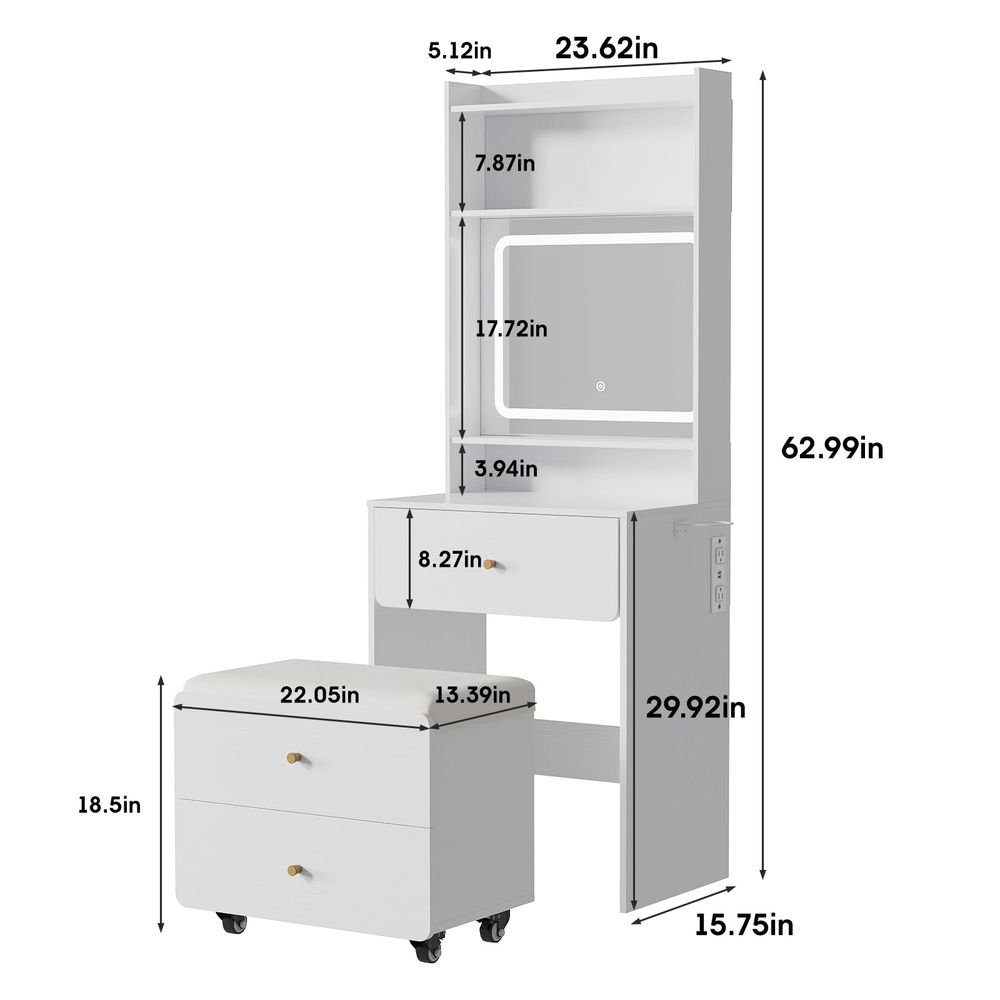 Make Up Vanity Desk with Mirro - đánh giá và giá Desk Vanity Setup
