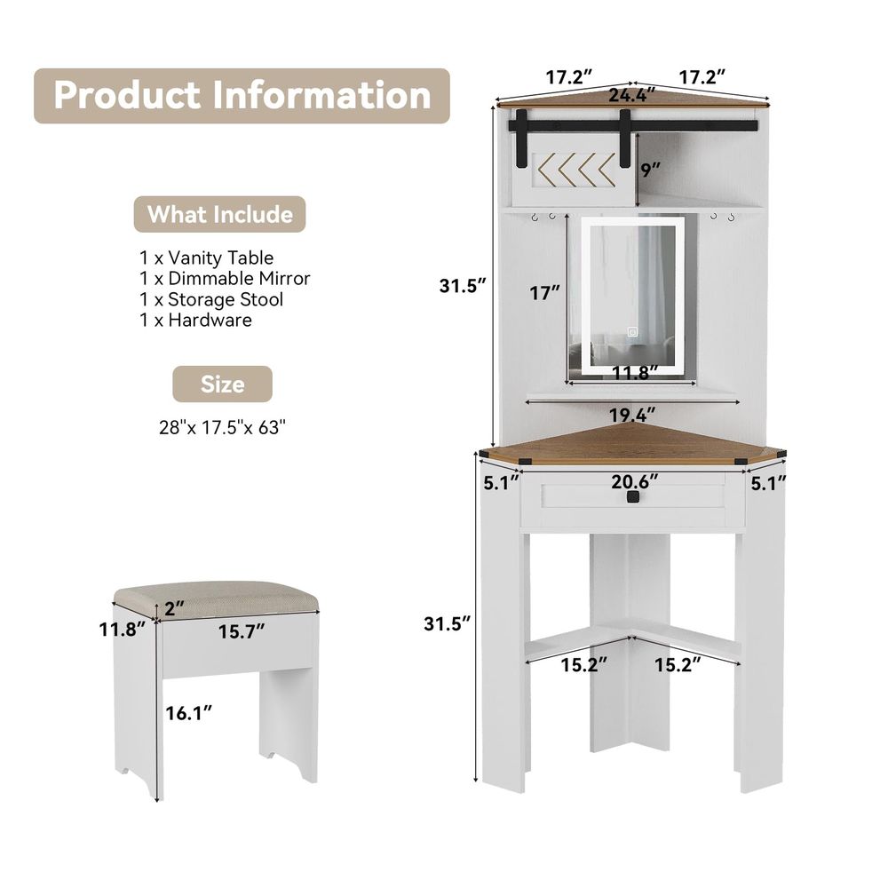 Small Vanity Desk Set with Lig - đánh giá và giá Desk Setup Small Space