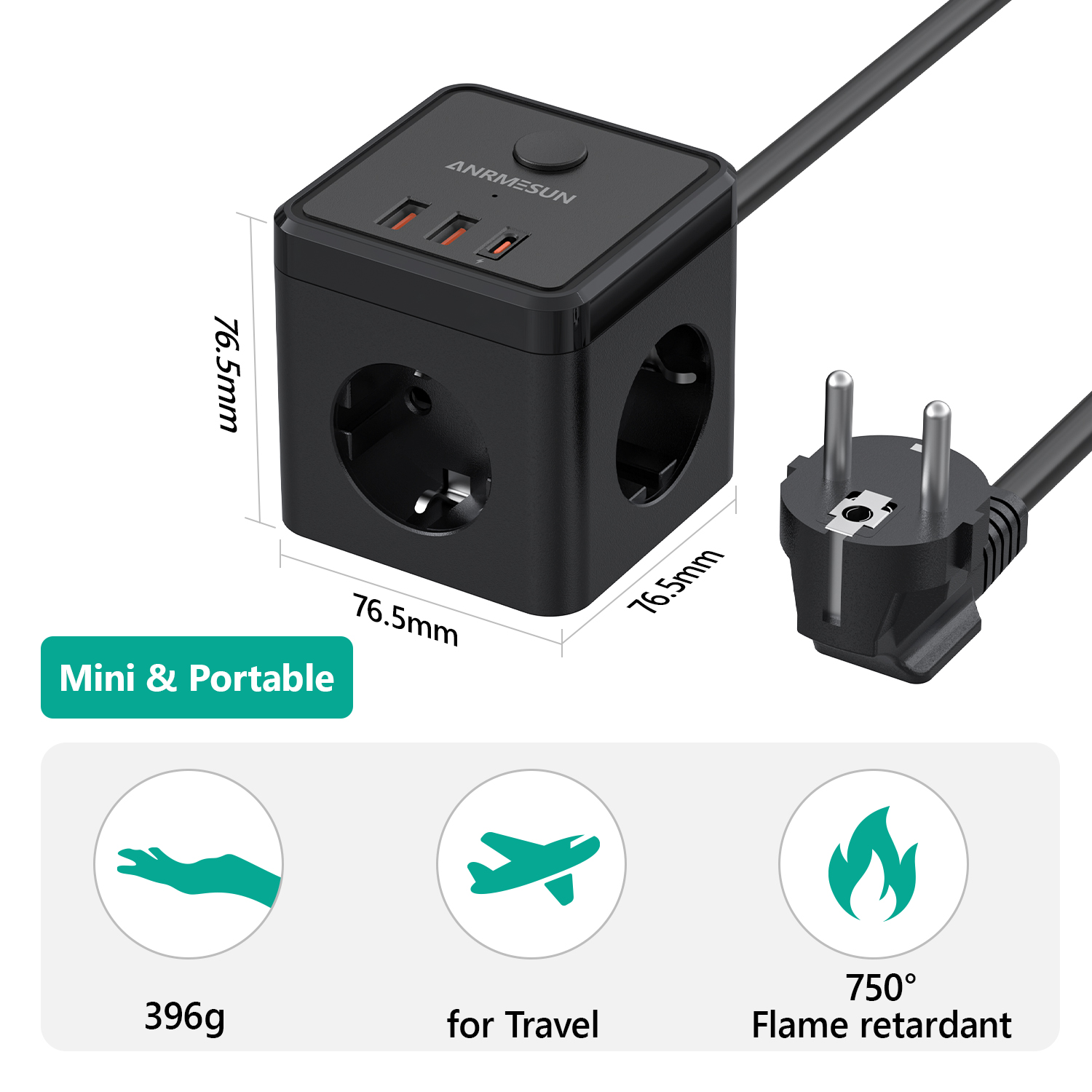6-in-1 Power Strip Wall Socket - đánh giá và giá Power Strip Flat