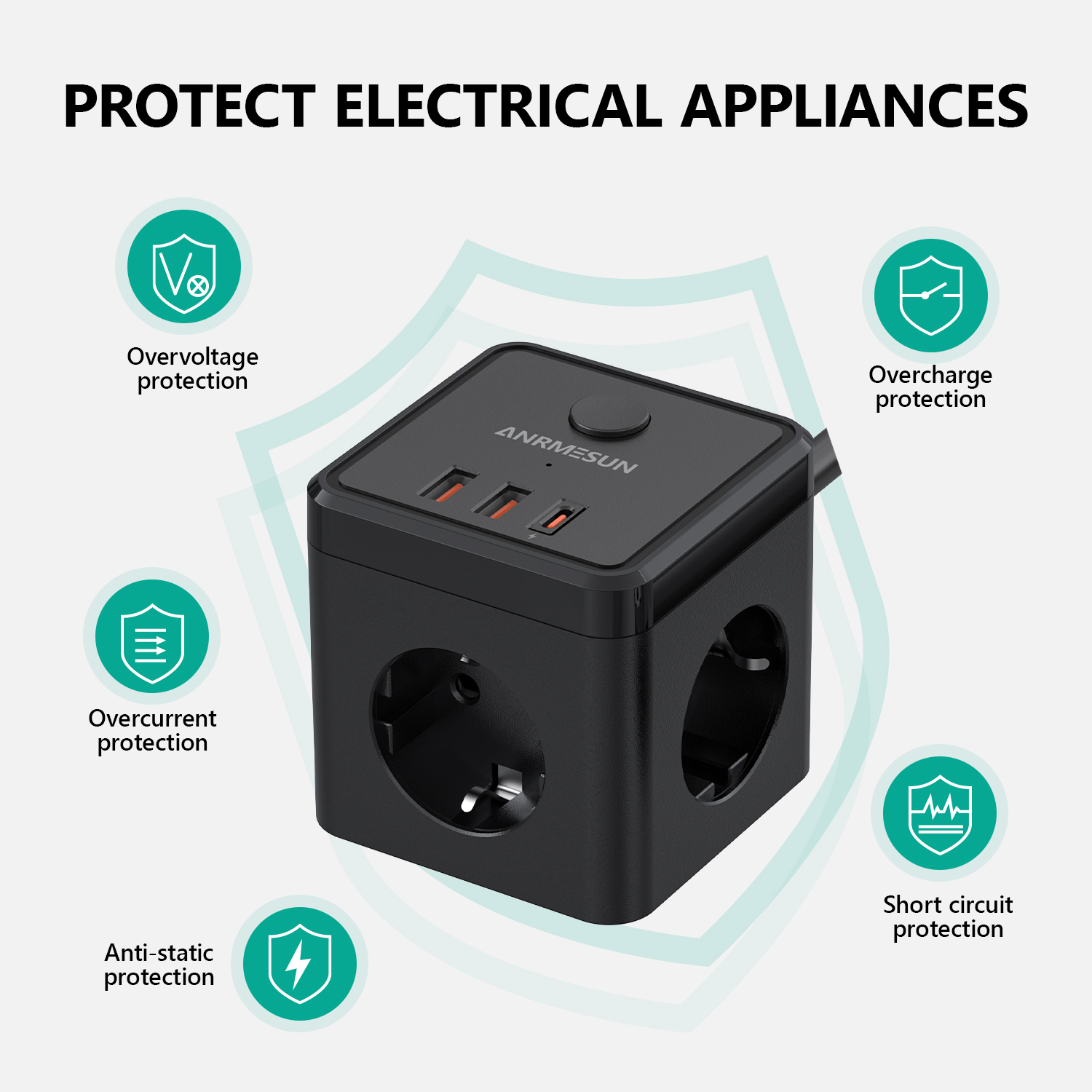 6-in-1 Power Strip Wall Socket - đánh giá và giá Power Strip Flat