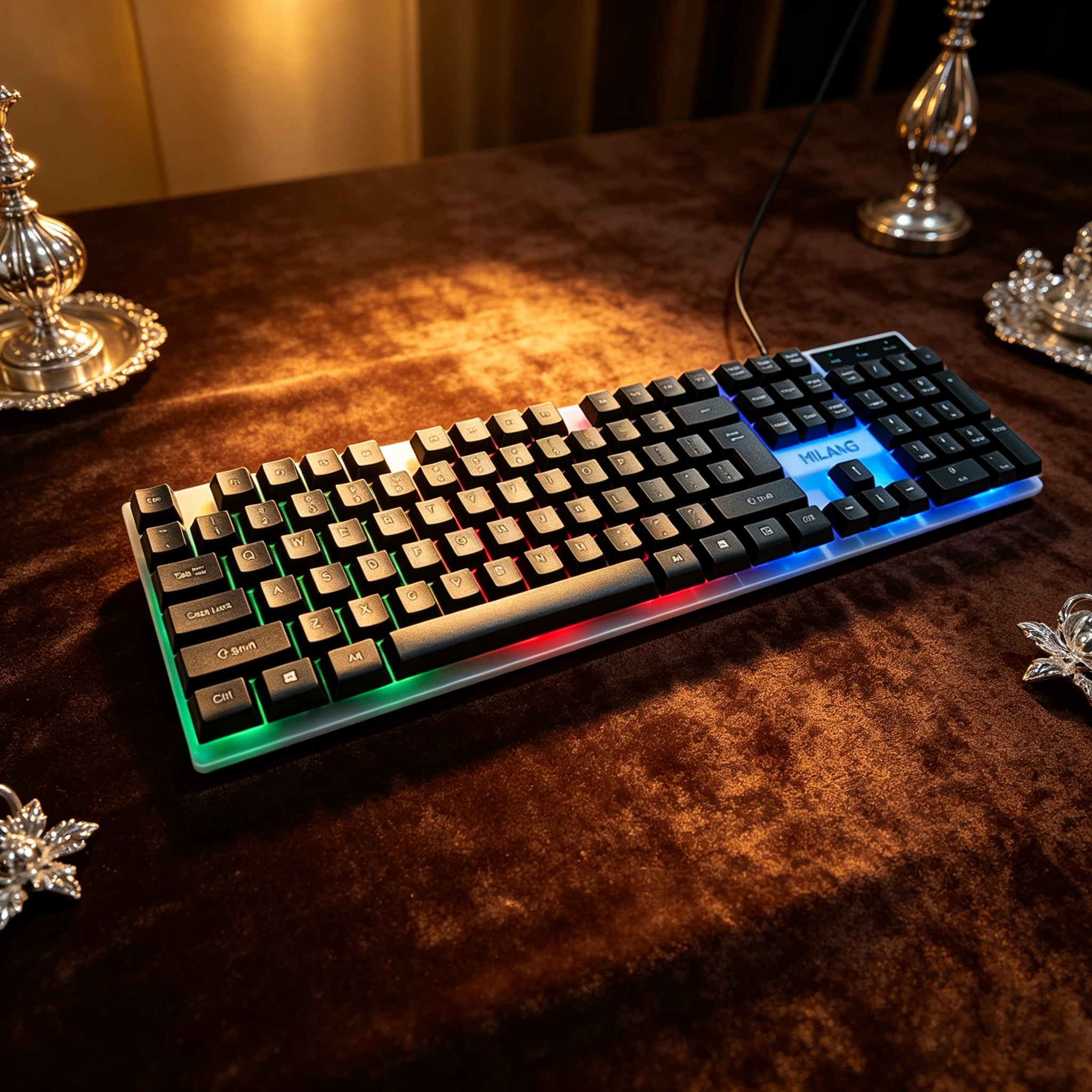 Wired RGB Backlit Keyboard Mou - đánh giá và giá Desk Setup Gaming And Work