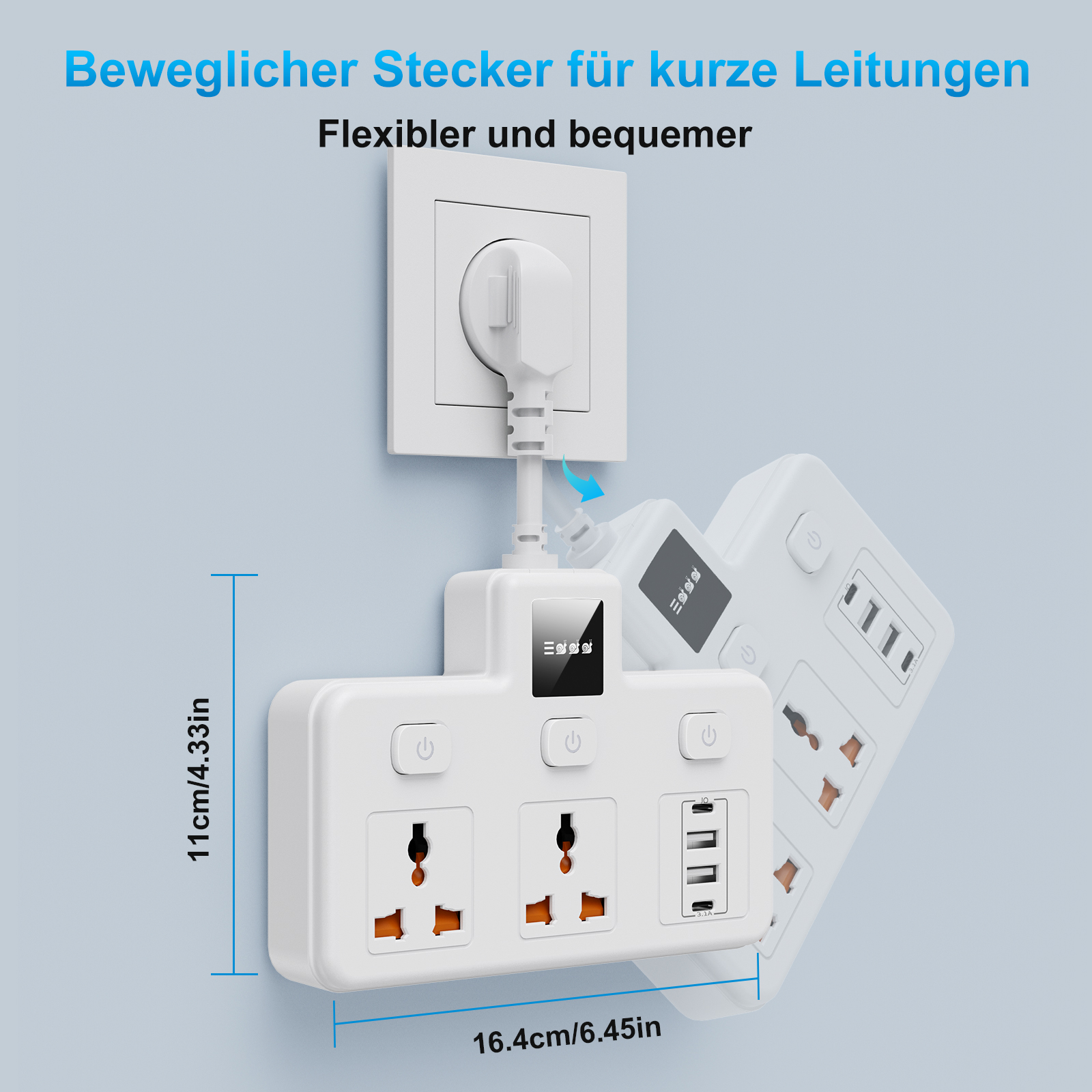 AU plug Universal Outlet Power - đánh giá và giá Power Strip Flat