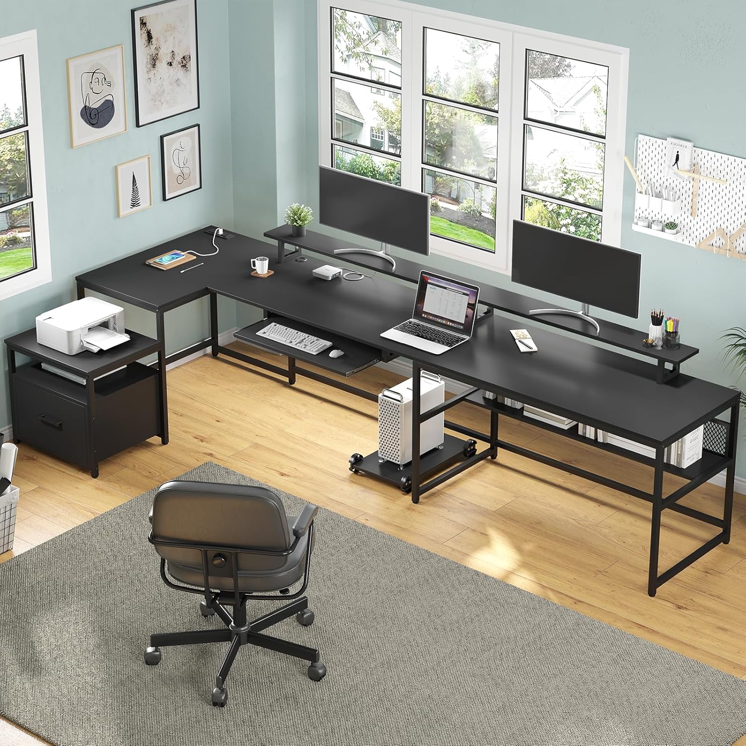 U Shaped Desk,101.5''Reversibl - đánh giá và giá Gaming Setup Desk