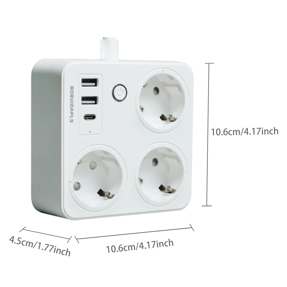 BORUIDAPLS ZigBee EU Smart Pow - đánh giá và giá Power Strip Flat