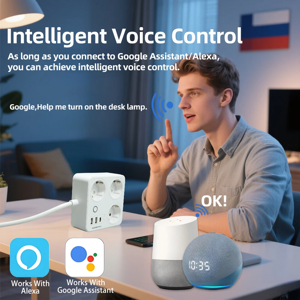 BORUIDAPLS ZigBee EU Smart Pow - đánh giá và giá Power Strip Flat