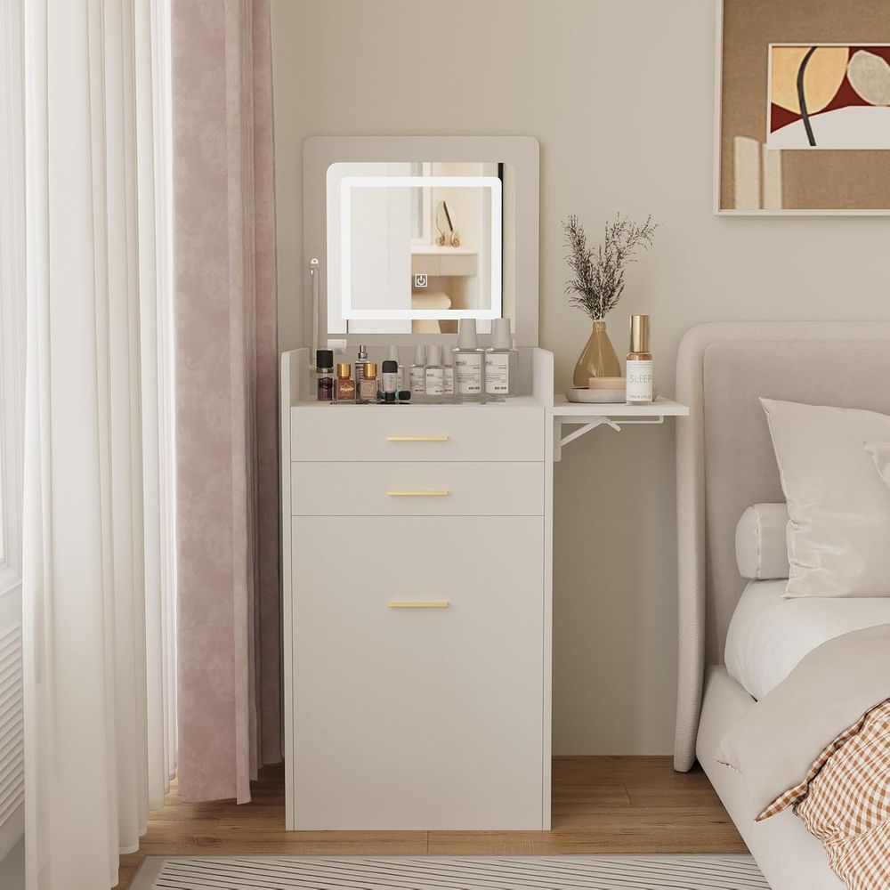3-in-1 Vanity Desk Set, Flip-t - đánh giá và giá Desk Setup Small Space