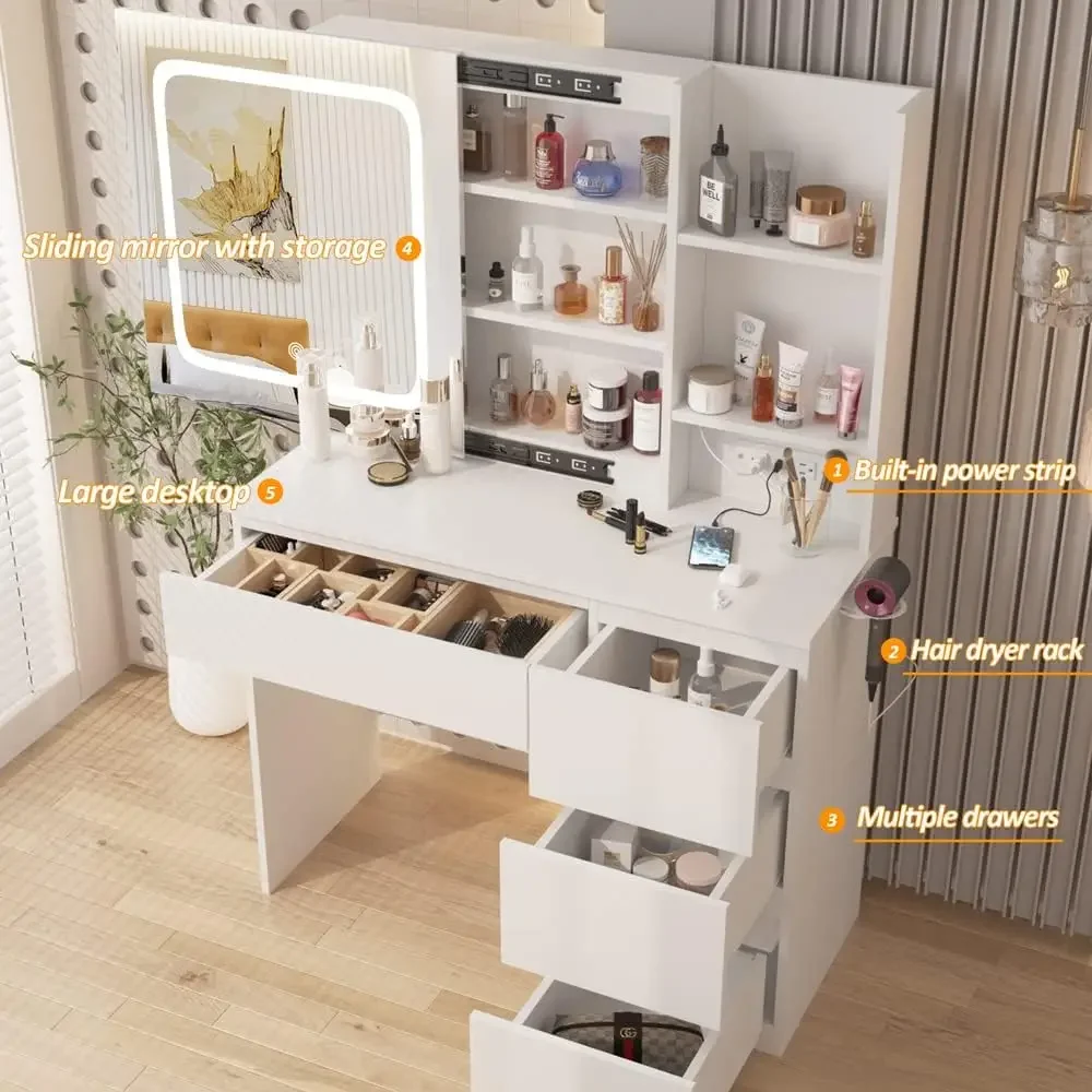 Make Up Vanity Desk with Charg - đánh giá và giá Desk Vanity Setup