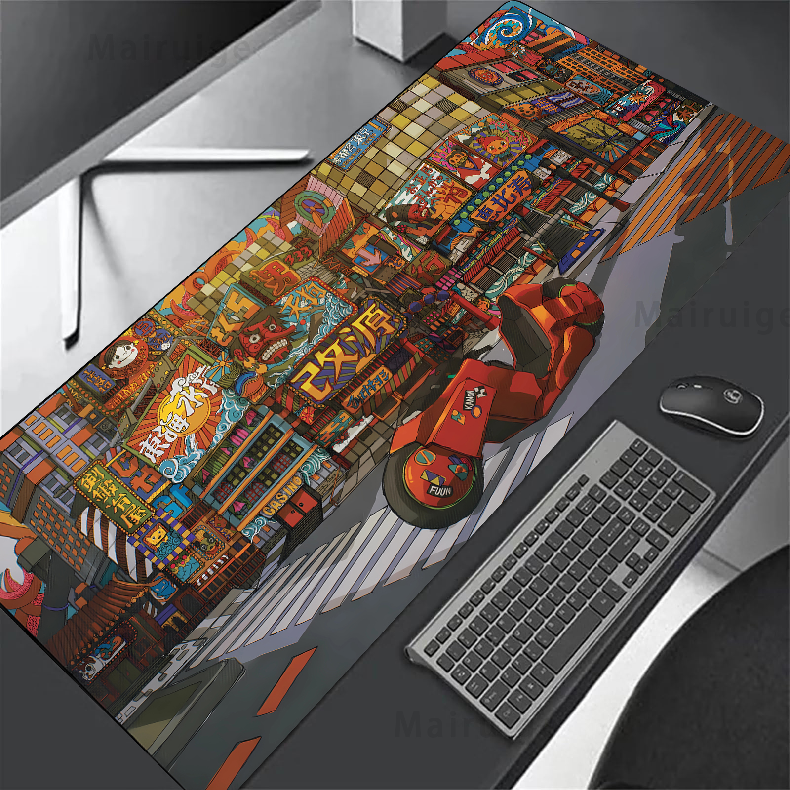 Large Mouse Pad Japanese Stree - đánh giá và giá Desk Setup Diy