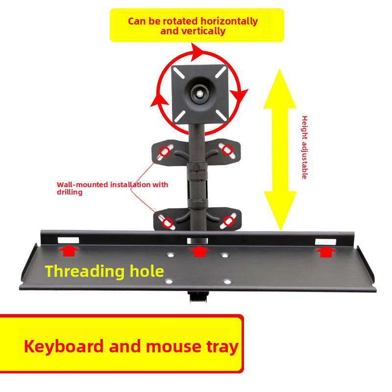 Adjustable Wall Keyboard Tray  - đánh giá và giá Desk Setup With Keyboard Tray