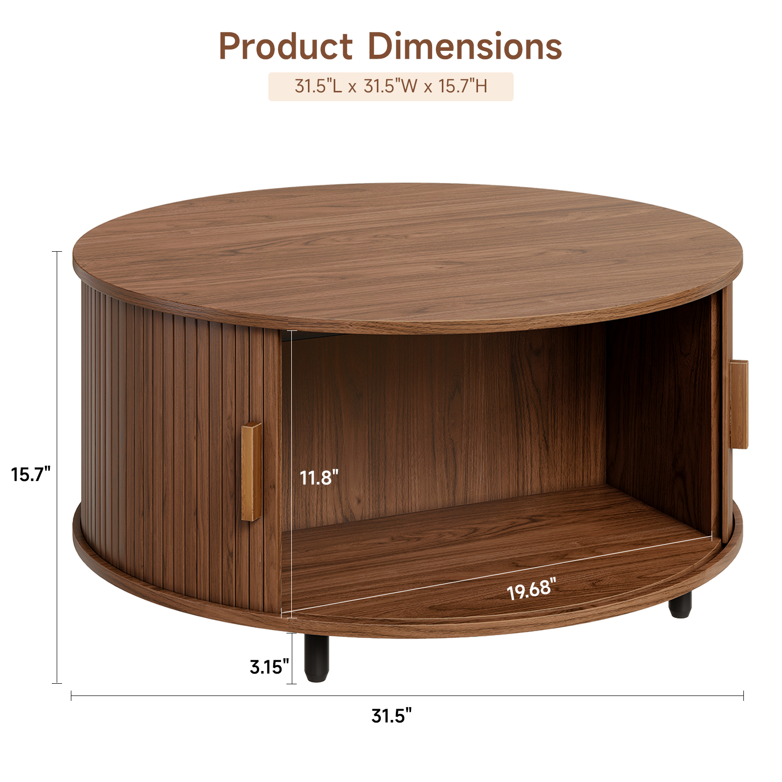 Round Coffee Table with Storag - đánh giá và giá Desk Setup Minimalist