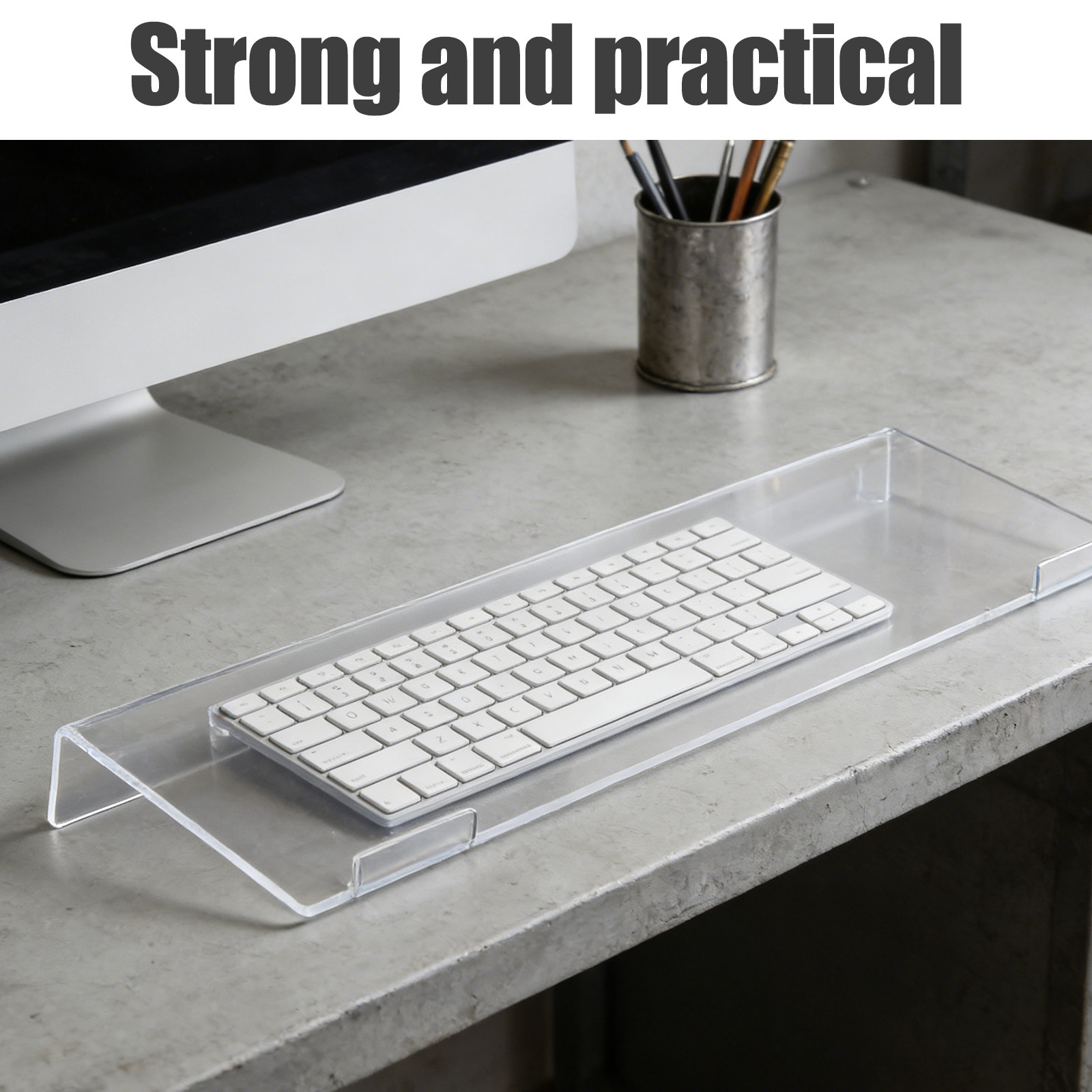 Adjustable Ergonomic Clear Acr - đánh giá và giá Desk Setup With Keyboard Tray