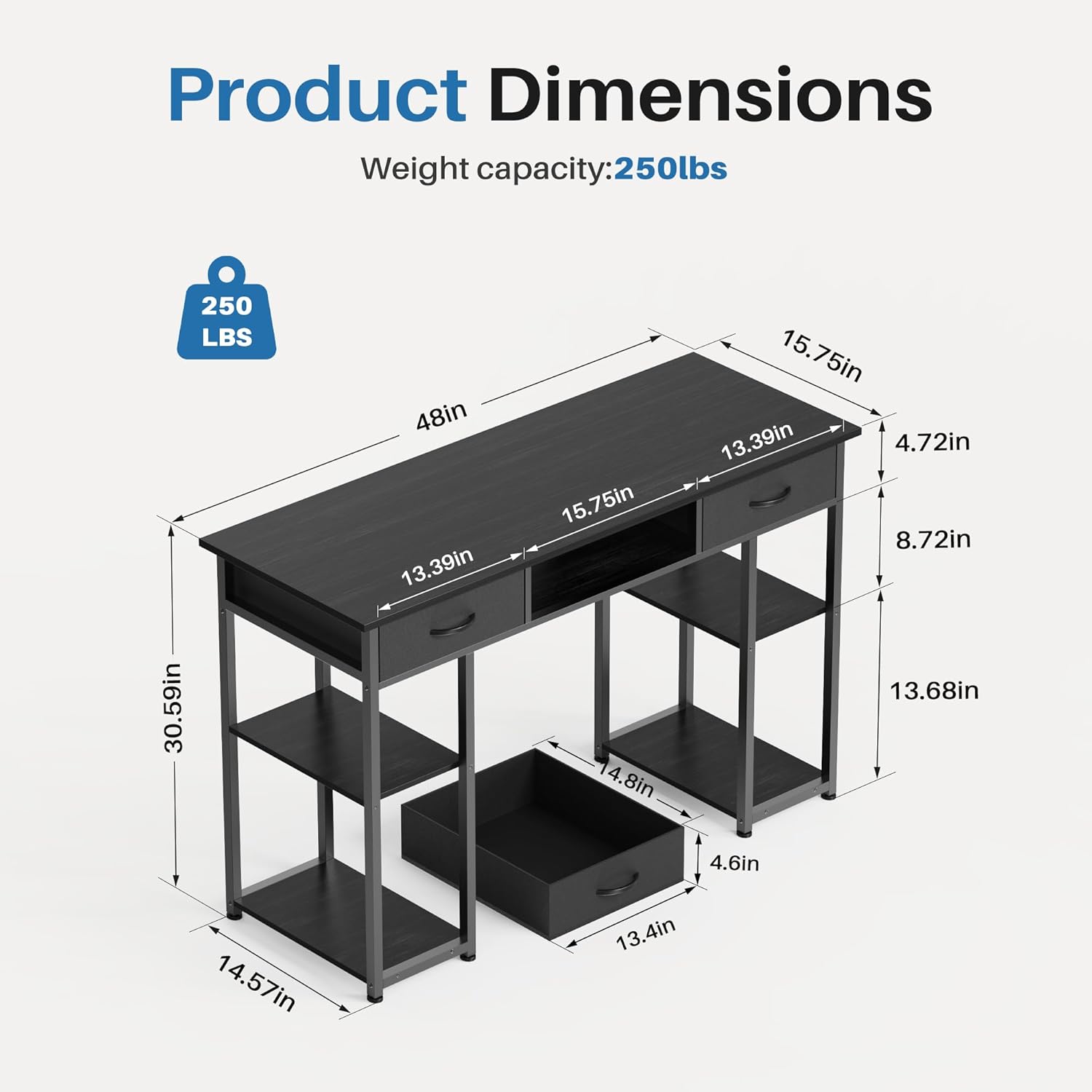 48-Inch Computer Desk with Fab - đánh giá và giá Desk Setup Gaming And Work