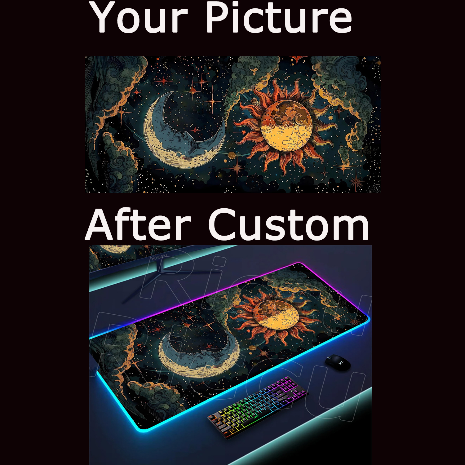 Large DIY RGB Mouse Pad Custom - đánh giá và giá Desk Setup Diy