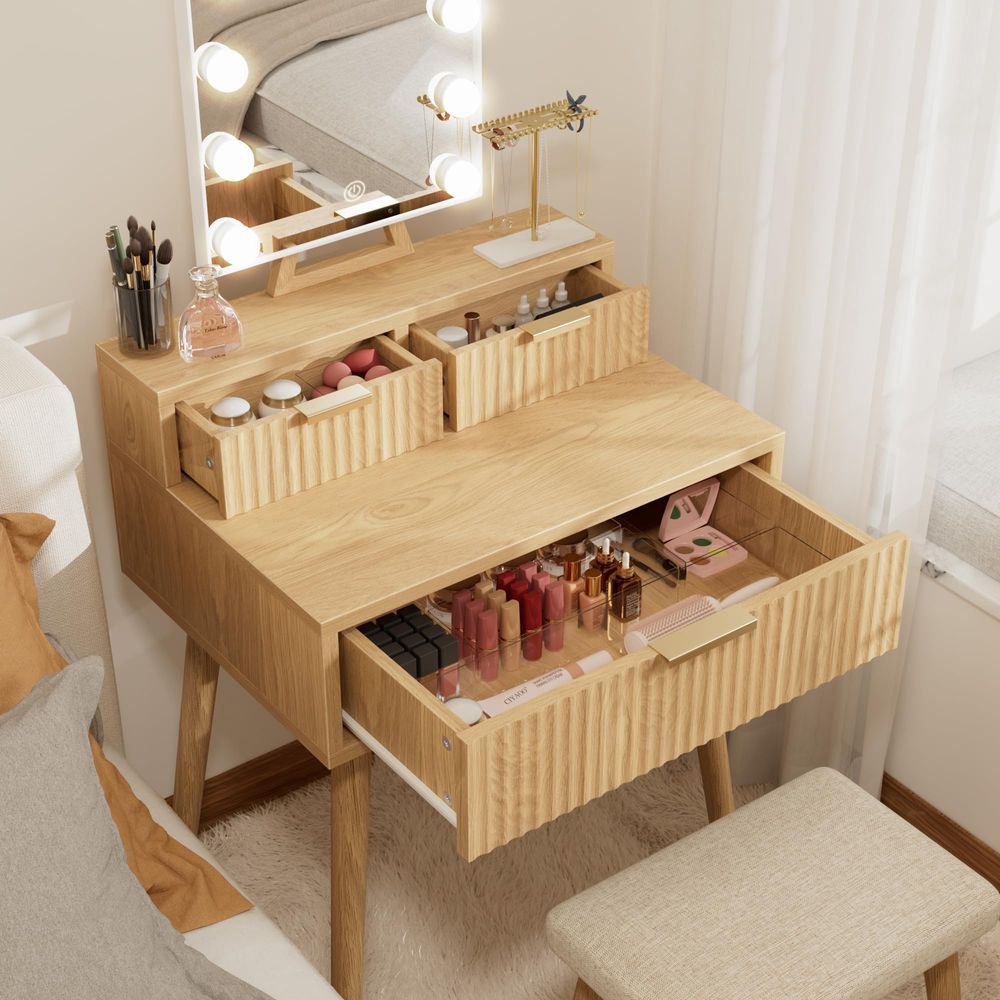 Small Vanity Desk with Hollywo - đánh giá và giá Desk Vanity Setup