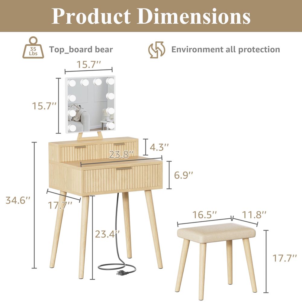 Small Vanity Desk with Hollywo - đánh giá và giá Desk Vanity Setup