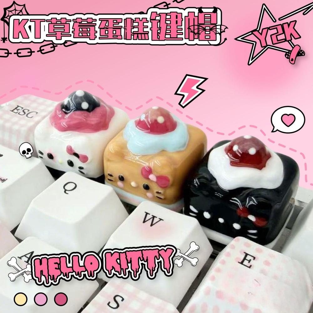 Y2K Kawaii Keycaps Hello Kitty - đánh giá và giá Y2K Desk Setup
