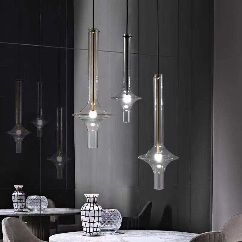Nordic Glass Tube Pendant Ligh - đánh giá và giá Desk Setup Minimalist