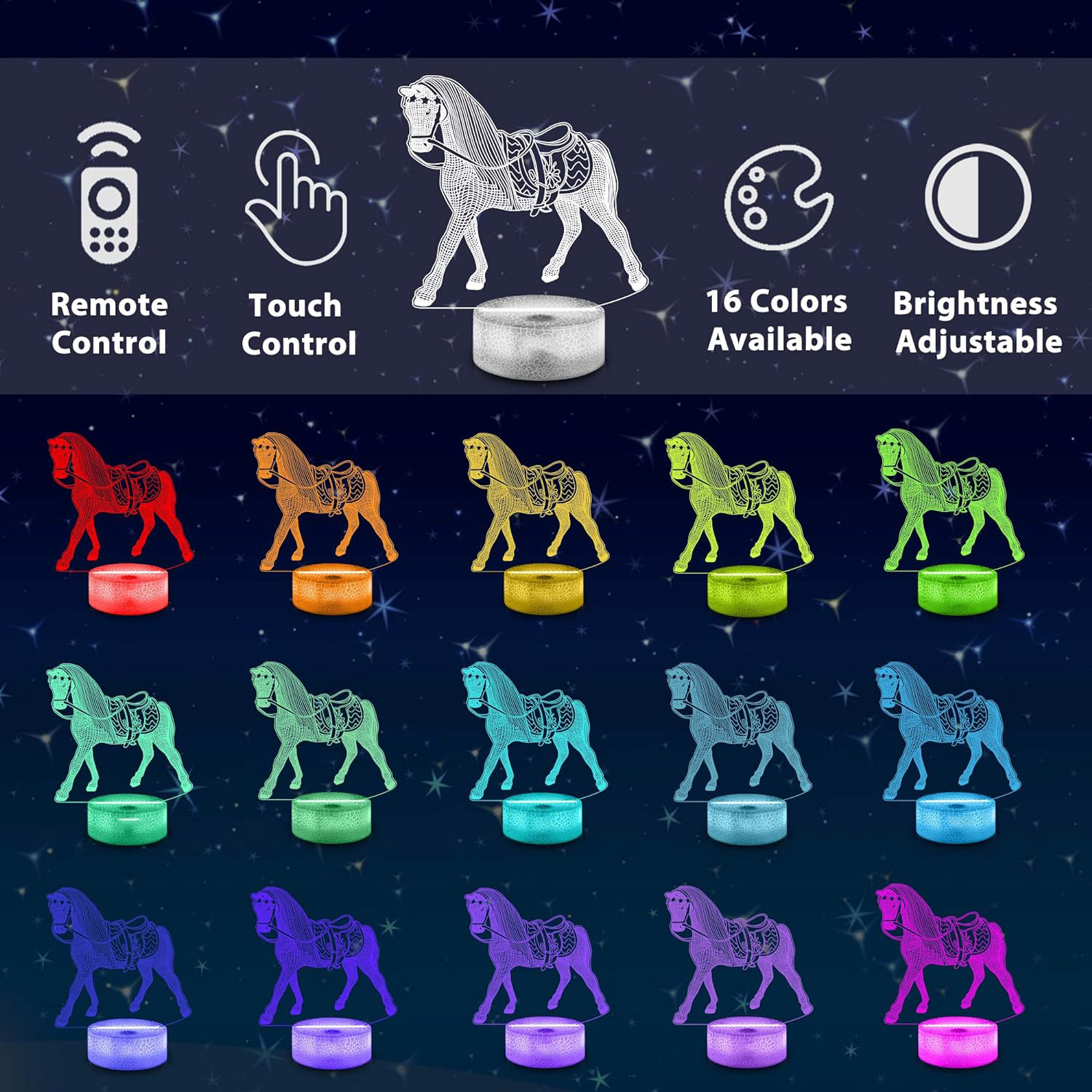 NEW Animal Horse 3D Night Lamp - đánh giá và giá Desk Setup Diy