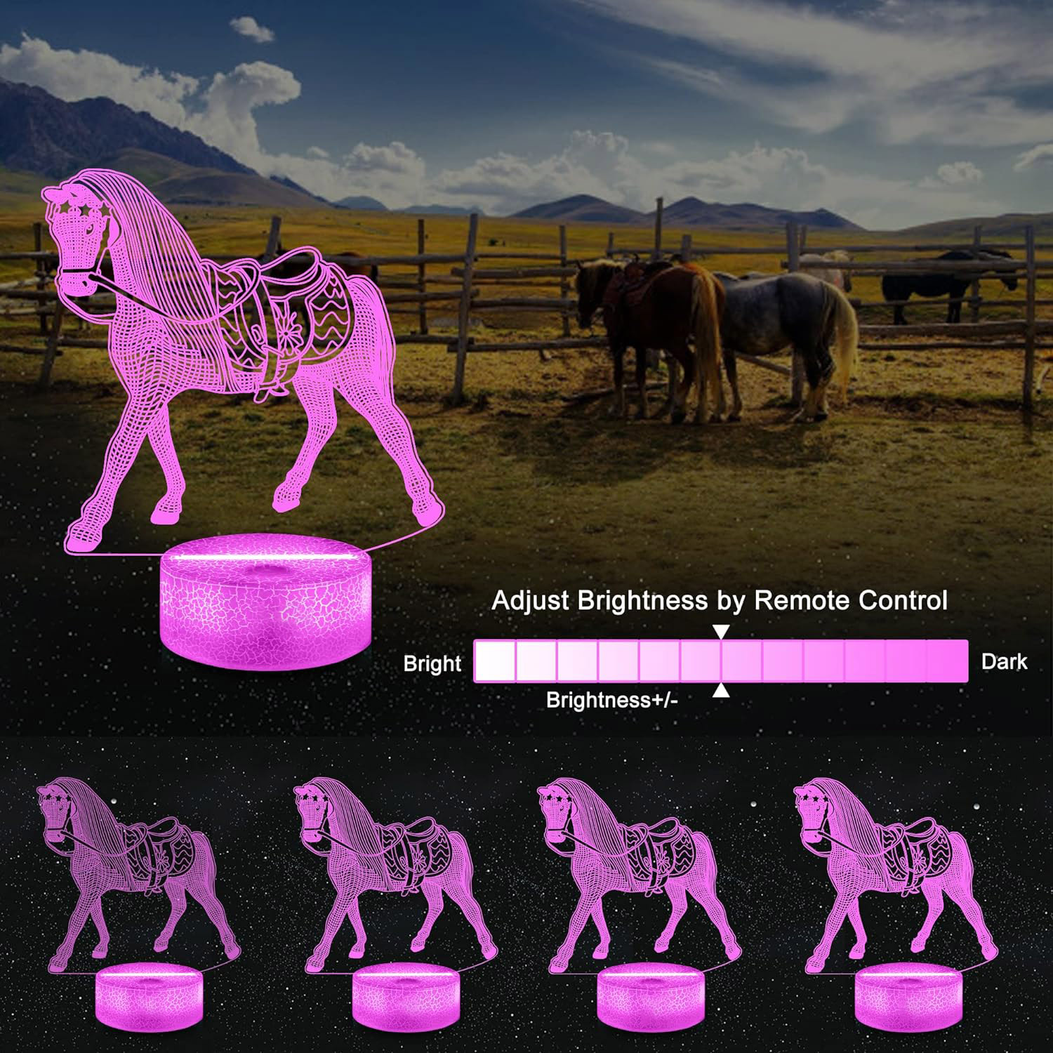 NEW Animal Horse 3D Night Lamp - đánh giá và giá Desk Setup Diy