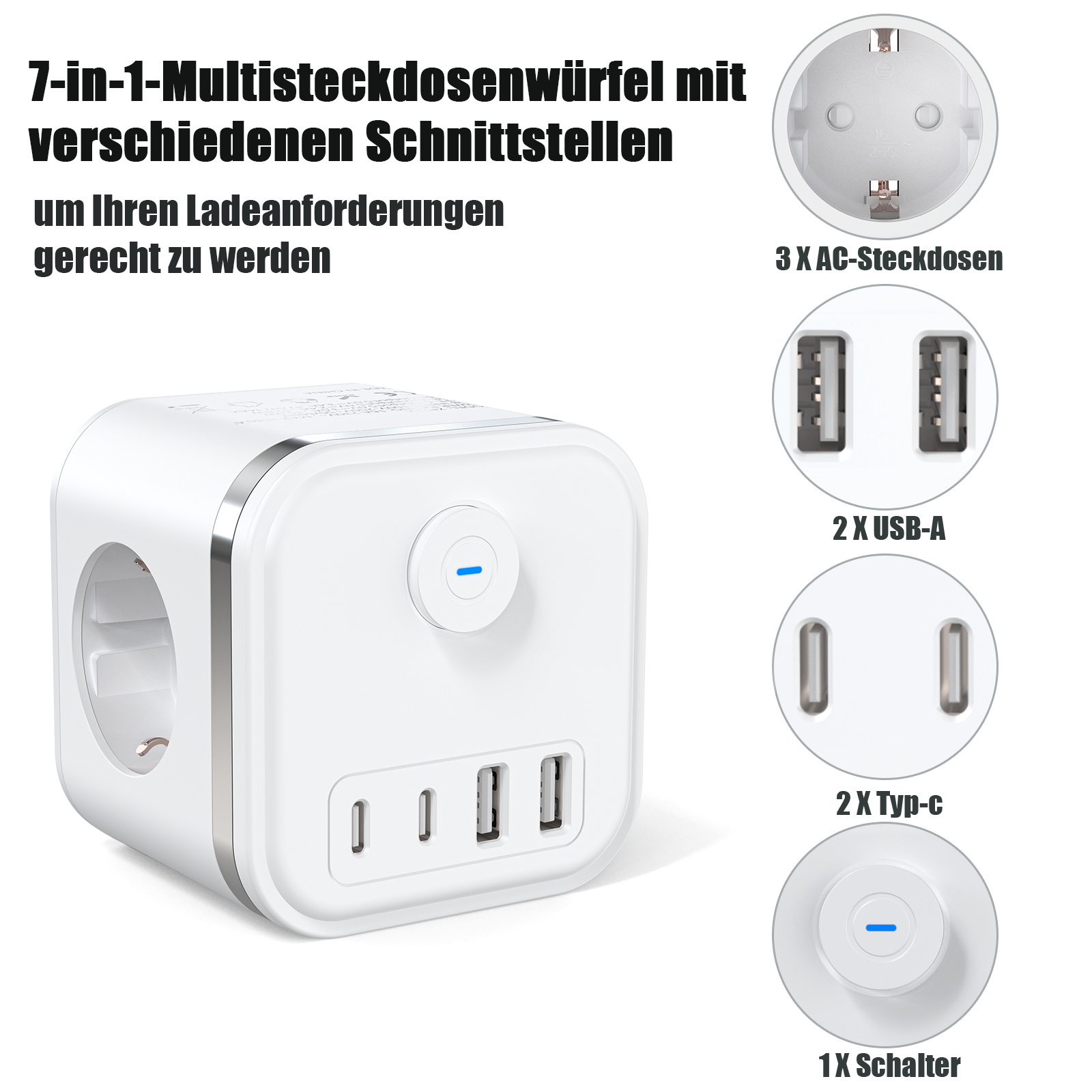 3680W Multi Plug EU Power Stri - đánh giá và giá Power Strip Flat