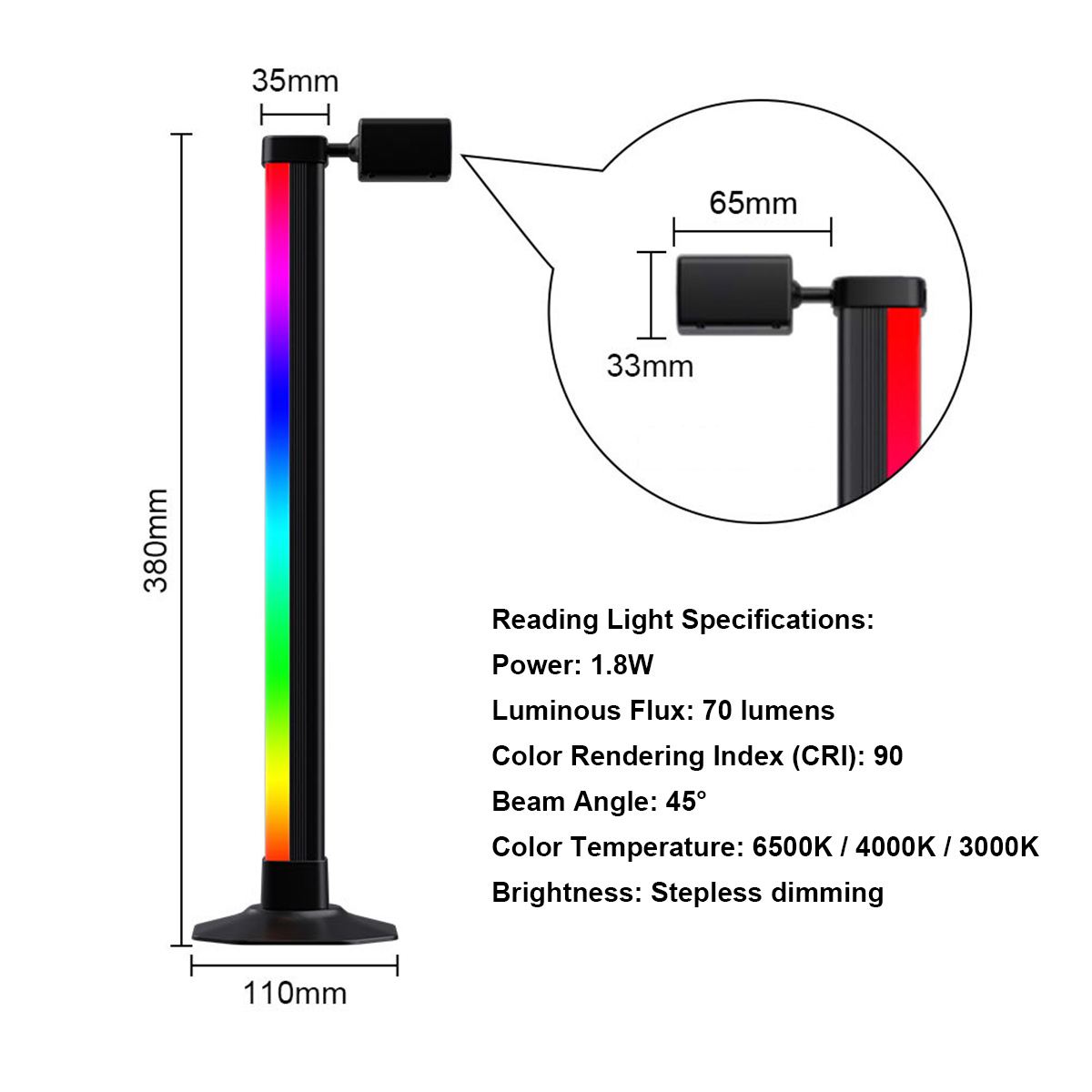 Smart Light Bar LED RGB Music  - đánh giá và giá Gaming Setup Desk